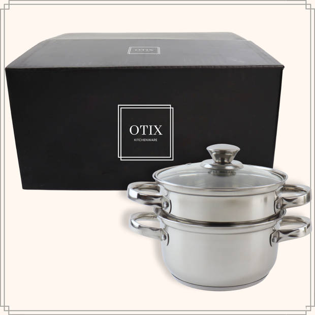 OTIX Stoompan - Couscous - Pan - Inductie - Groente - Stomer - 18cm - 3-delig - Aluminium