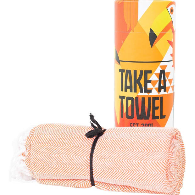 Hamamdoek - Take A Towel - saunadoek - 100x180cm - 100% katoen - pestemal - Oranje