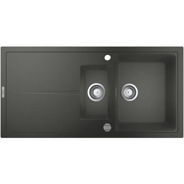 Grohe Composite Sink met K400 1000 x 500 mm Grijs graniet 31642at0 Drainer