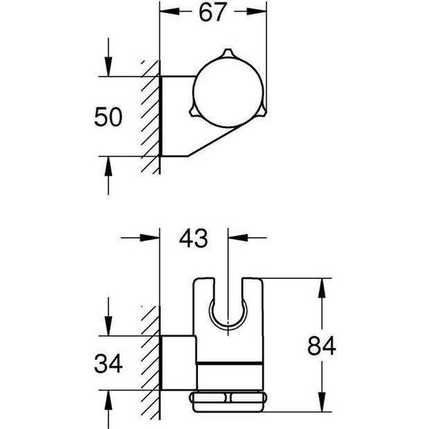 GROHE - Douchehouder voor wandmontage