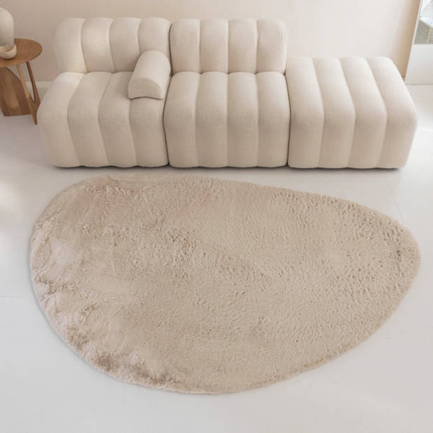 Elfida - Comfy Vloerkleed - Stone Tapijt - 110 x 160 cm - Beige