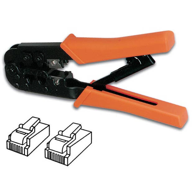 Velleman - Krimptang voor modulaire connectoren 6p4c (rj11), 6p6c (rj12), 8p8c (rj45)