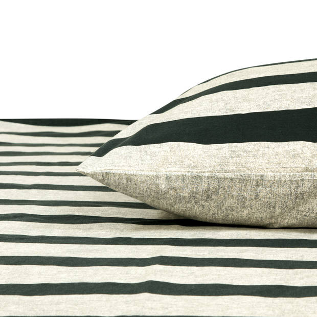 Dekbedovertrek My Design - 100% katoen - 140x200 - streep zwart grijs