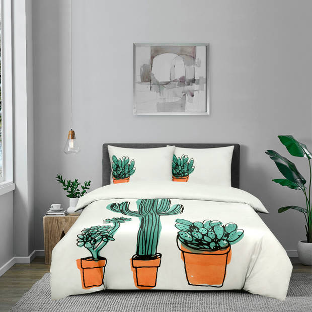 DoubleDry Dekbedovertrek My Design - 100% katoen - 140x200 - cactus