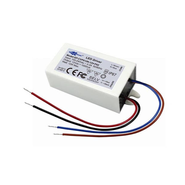 Led power supply single output 12 vdc 12 w