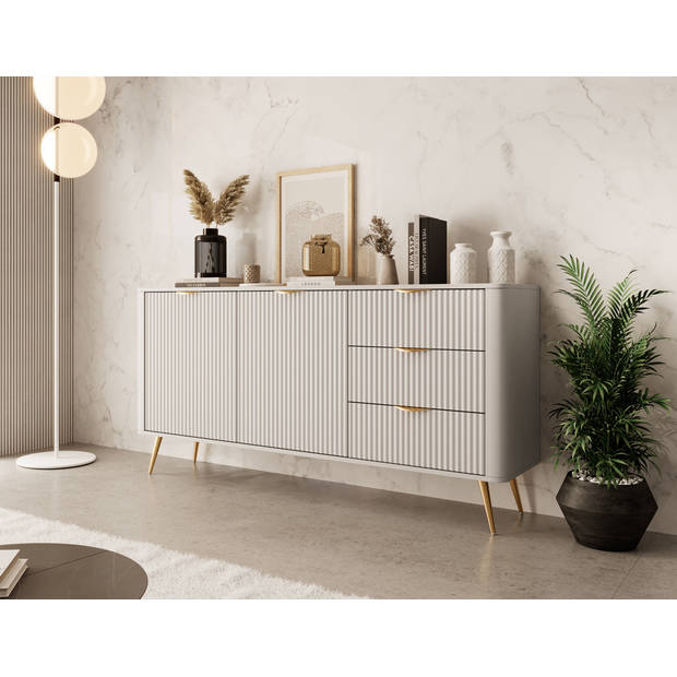 Meubella Dressoir Lima - Beige - 163 cm