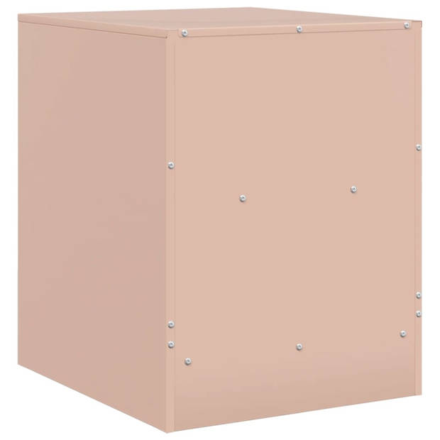 vidaXL Nachtkastjes 2 st 34,5x39x44 cm staal roze