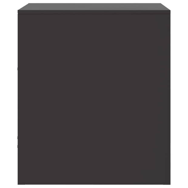 vidaXL Nachtkastje 34,5x39x44 cm staal zwart