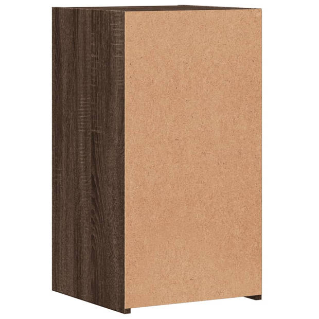 vidaXL Nachtkastjes 2 st 35x34x65 cm bewerkt hout bruin eikenkleurig