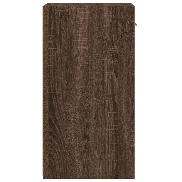 vidaXL Nachtkastje 35x34x65 cm bewerkt hout bruin eikenkleurig