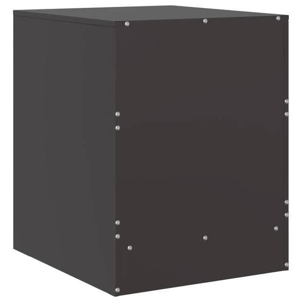 vidaXL Nachtkastje 34,5x39x44 cm staal zwart