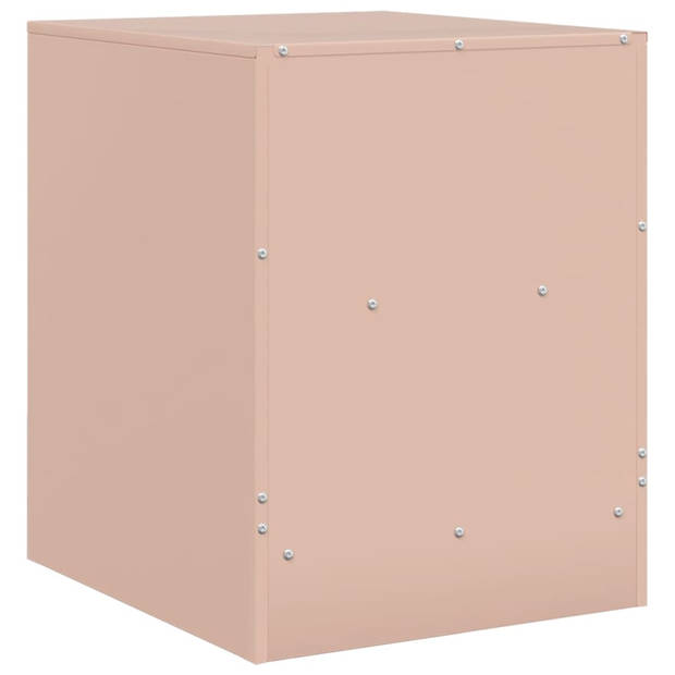 vidaXL Nachtkastje 34,5x39x44 cm staal roze