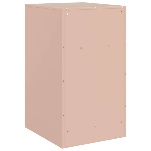 vidaXL Nachtkastjes 2 st 34,5x39x62 cm staal roze