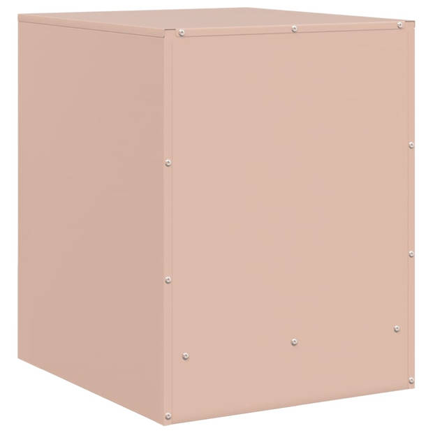 vidaXL Nachtkastjes 2 st 34,5x39x44 cm staal roze