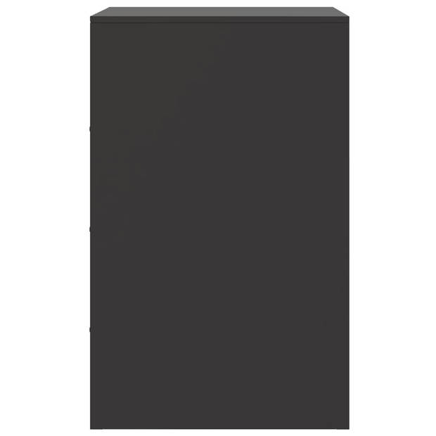vidaXL Nachtkastje 34,5x39x62 cm staal zwart