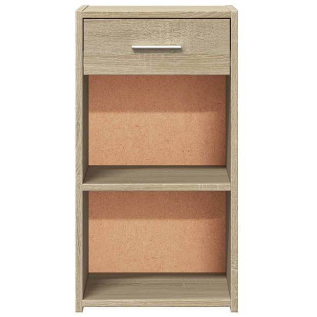 vidaXL Nachtkastjes 2 st 35x34x65 cm bewerkt hout sonoma eikenkleurig