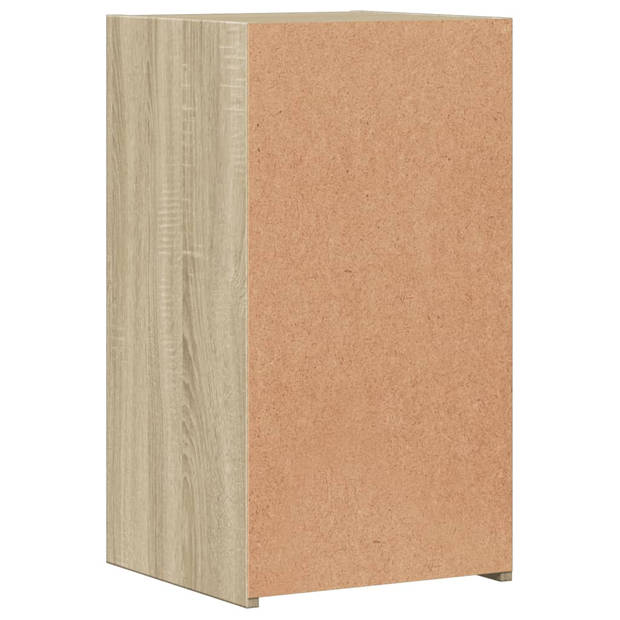 vidaXL Nachtkastjes 2 st 35x34x65 cm bewerkt hout sonoma eikenkleurig