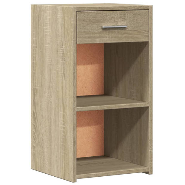 vidaXL Nachtkastjes 2 st 35x34x65 cm bewerkt hout sonoma eikenkleurig