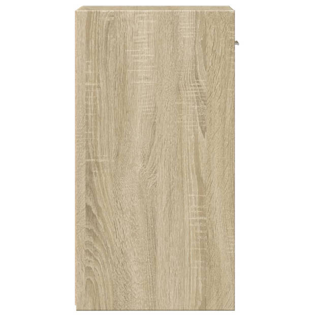 vidaXL Nachtkastjes 2 st 35x34x65 cm bewerkt hout sonoma eikenkleurig