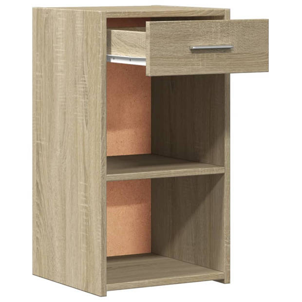 vidaXL Nachtkastjes 2 st 35x34x65 cm bewerkt hout sonoma eikenkleurig