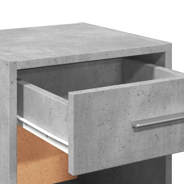 vidaXL Nachtkastje 35x34x65 cm bewerkt hout betongrijs