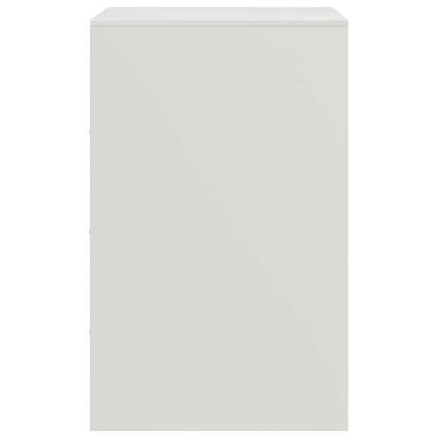 vidaXL Nachtkastje 34,5x39x62 cm staal wit