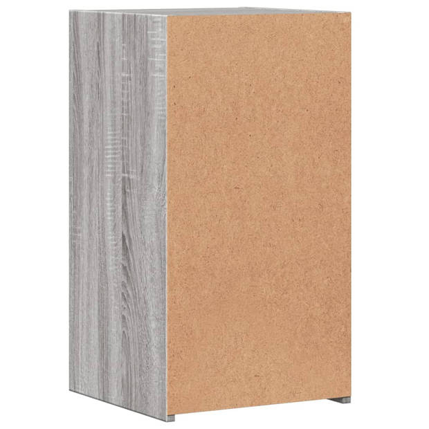 vidaXL Nachtkastjes 2 st 35x34x65 cm bewerkt hout grijs sonoma eiken