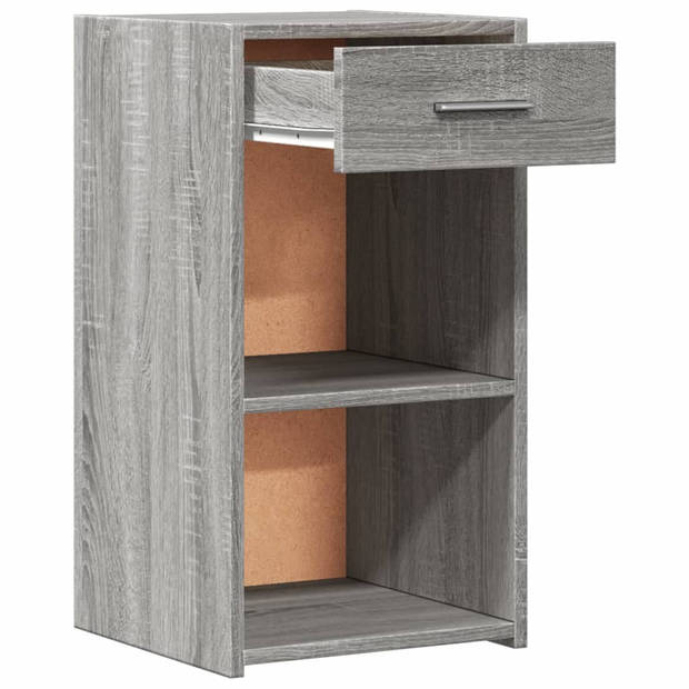 vidaXL Nachtkastjes 2 st 35x34x65 cm bewerkt hout grijs sonoma eiken