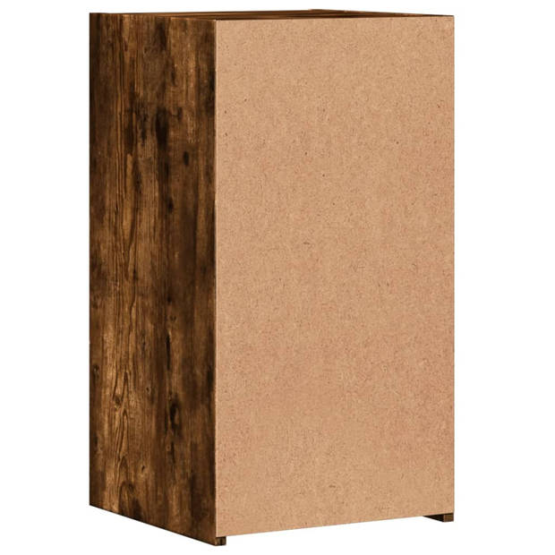 vidaXL Nachtkastjes 2 st 35x34x65 cm bewerkt hout gerookt eikenkleurig