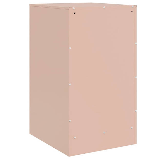 vidaXL Nachtkastje 34,5x39x62 cm staal roze