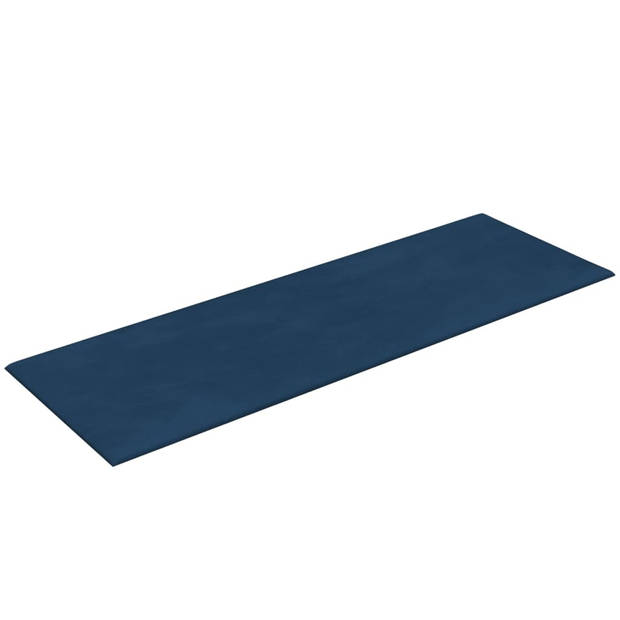 vidaXL Wandpanelen 12 st 3,24 m² 90x30 cm fluweel blauw