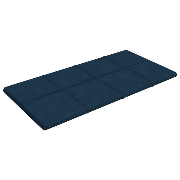 vidaXL Wandpanelen 12 st 2,16 m² 60x30 cm fluweel blauw