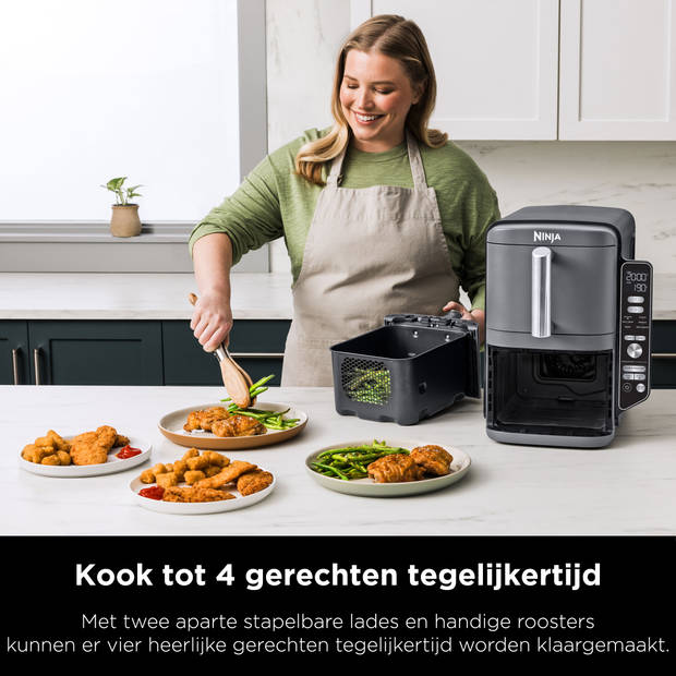 Ninja Double Stack Airfryer XXL - 9.5 Liter - Dubbele Gestapelde Lades - SL400EU