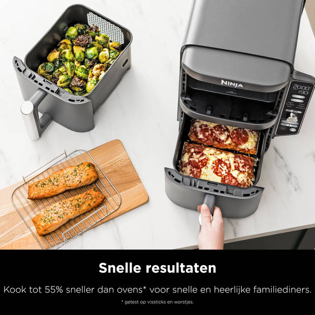 Ninja Double Stack Airfryer XXL - 9.5 Liter - Dubbele Gestapelde Lades - SL400EU