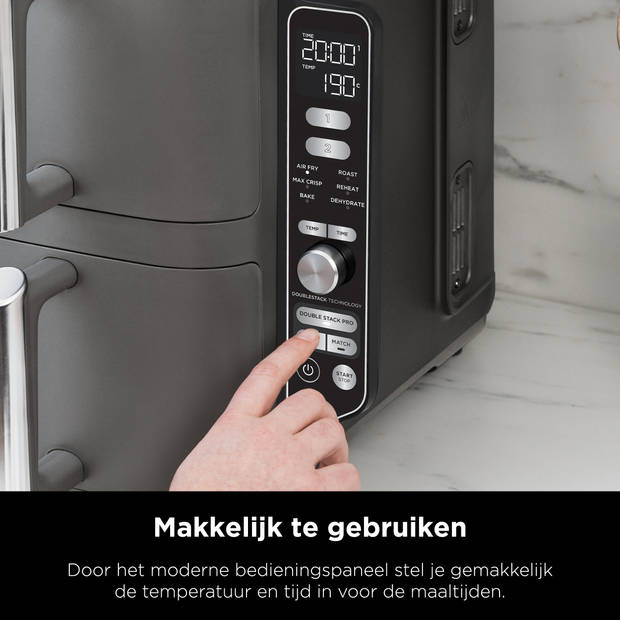 Ninja Double Stack Airfryer XXL - 9.5 Liter - Dubbele Gestapelde Lades - SL400EU