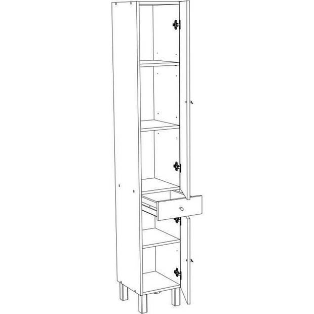 CORAIL Badkamerzuil L 30 cm - grijs gelakt