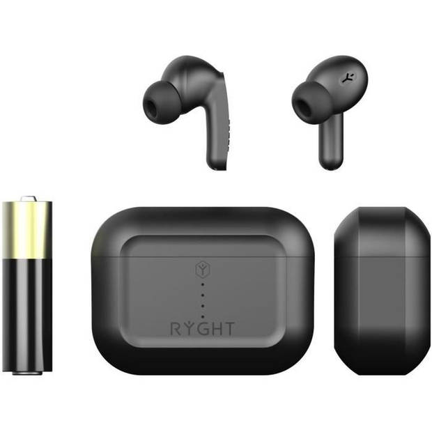 RYGHT PULSE ANC - Draadloze in-ear Bluetooth-hoofdtelefoon met hoesje (ZWART)