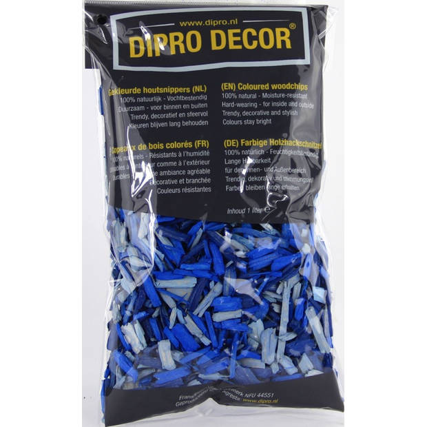 2 stuks - Dipro - Houtsnippers A83 Blauw mix 1 liter