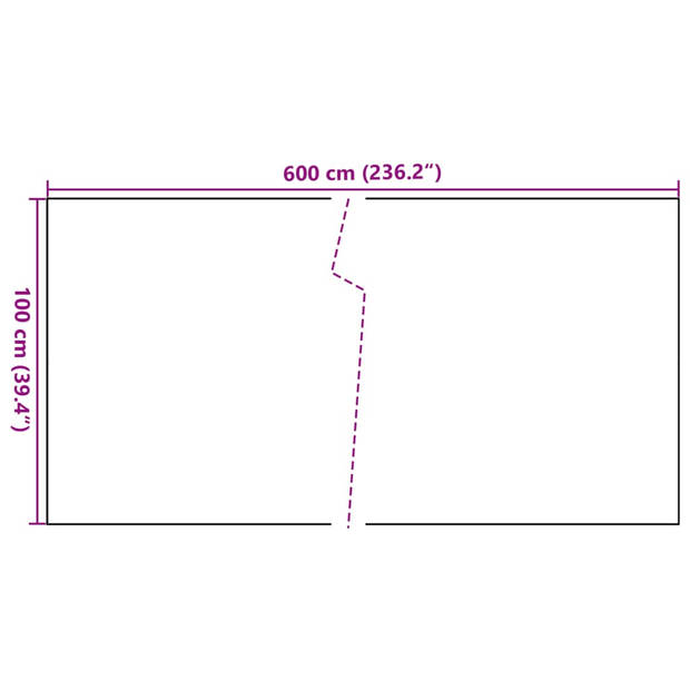 vidaXL Balkonscherm 600x100 cm poly rattan wit