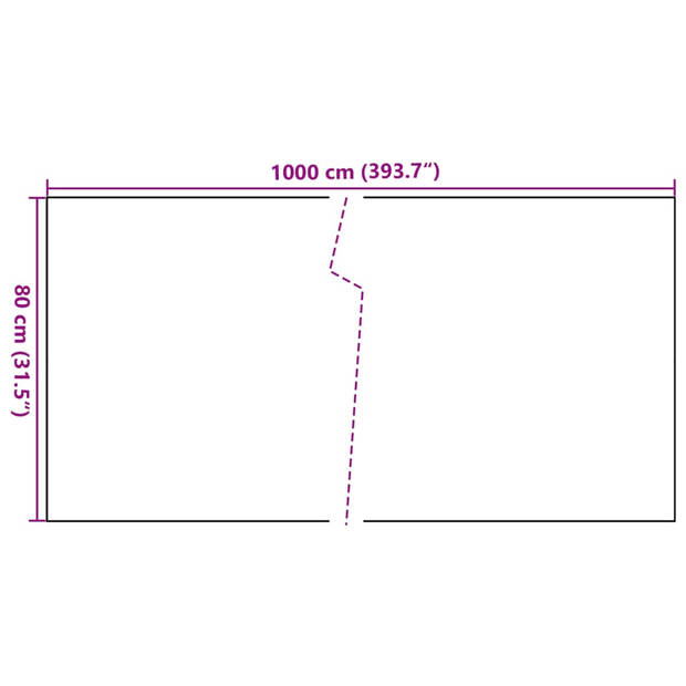 vidaXL Balkonscherm 1000x80 cm poly rattan lichtbruin