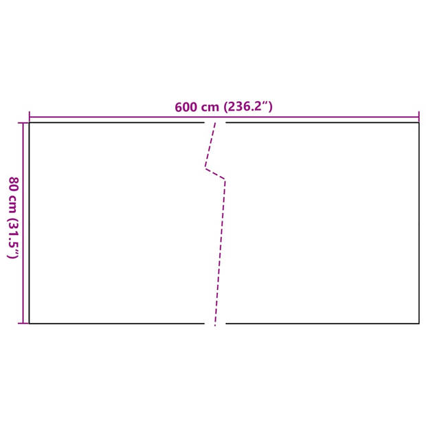 vidaXL Balkonscherm 600x80 cm poly rattan lichtbruin