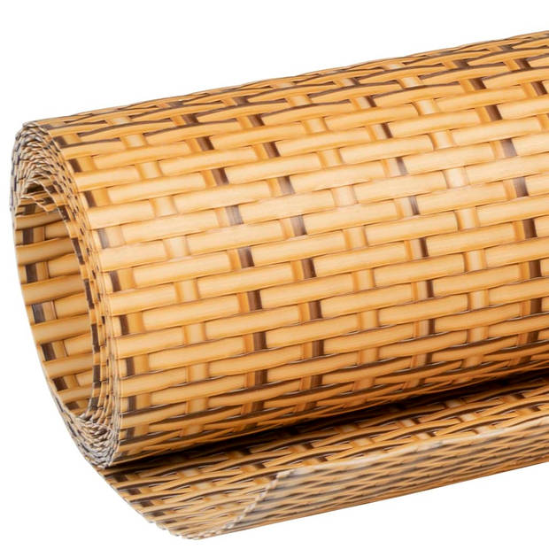 vidaXL Balkonscherm 500x80 cm poly rattan lichtbruin