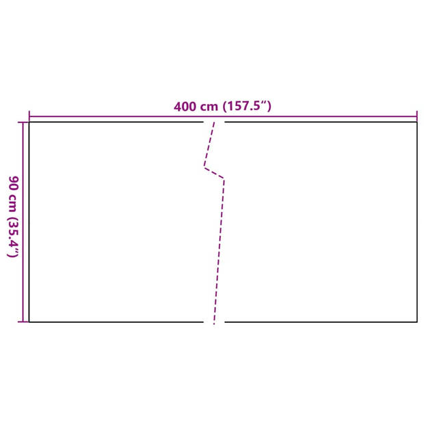 vidaXL Balkonscherm 400x90 cm poly rattan zwart