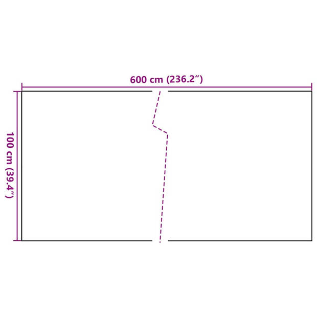 vidaXL Balkonscherm 600x100 cm poly rattan lichtbruin