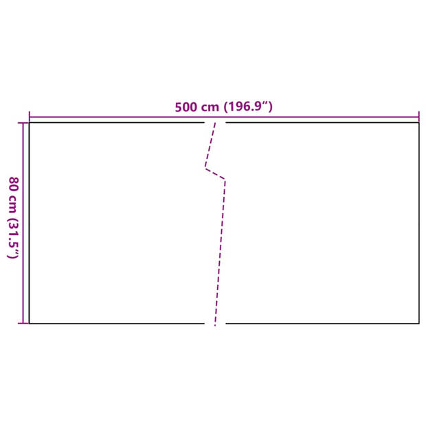 vidaXL Balkonscherm 500x80 cm poly rattan lichtbruin