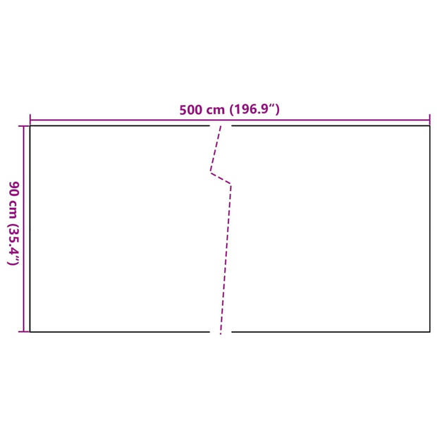 vidaXL Balkonscherm 500x90 cm poly rattan zwart