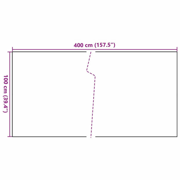 vidaXL Balkonscherm 400x100 cm poly rattan wit