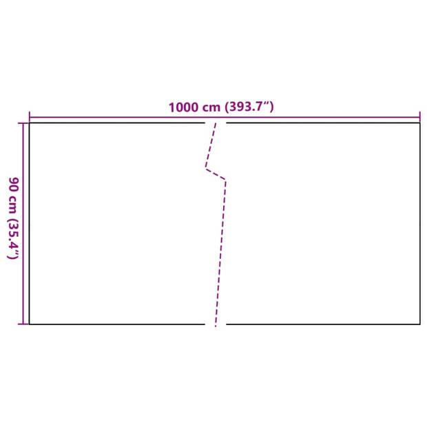 vidaXL Balkonscherm 1000x90 cm poly rattan wit