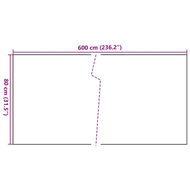 vidaXL Balkonscherm 600x80 cm poly rattan bruin en zwart