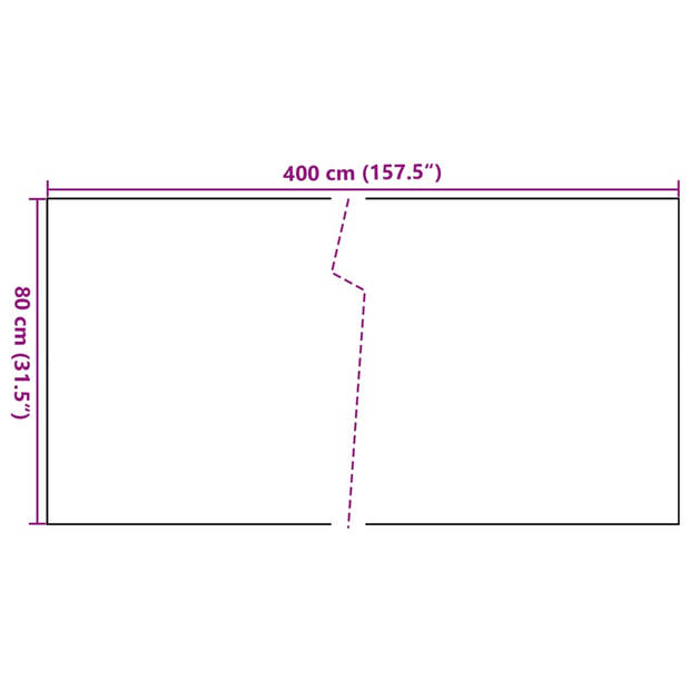 vidaXL Balkonscherm 400x80 cm poly rattan wit